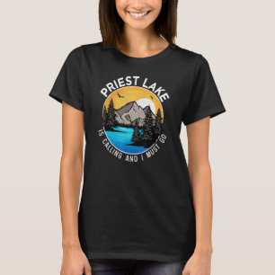 Camiseta Pesca Embarcaciones Campamento Vista al lago Pri