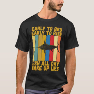 Camiseta Pesca en agua salada de cama temprana vintage temp