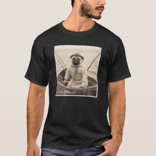 Camiseta Pesca en barco en una cosecha de cosecha