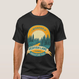 Camiseta Pesca en bote Camping Lago Vacacional Redfish Lago