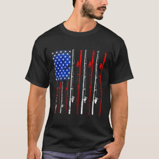 Camiseta Pesca en EE. UU. Bandera Americana