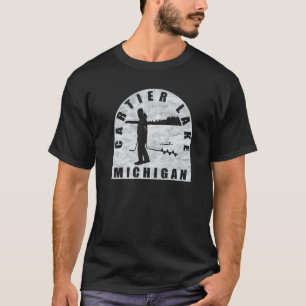 Camiseta Pesca en el hielo del lago Cartier Michigan
