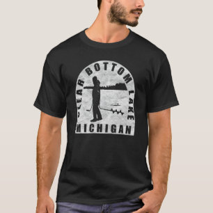 Camiseta Pesca en el hielo del lago Clear Bottom Michigan