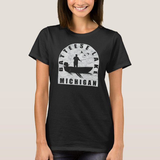 Camiseta Pesca en el lago Batteese Michigan (Anverso)