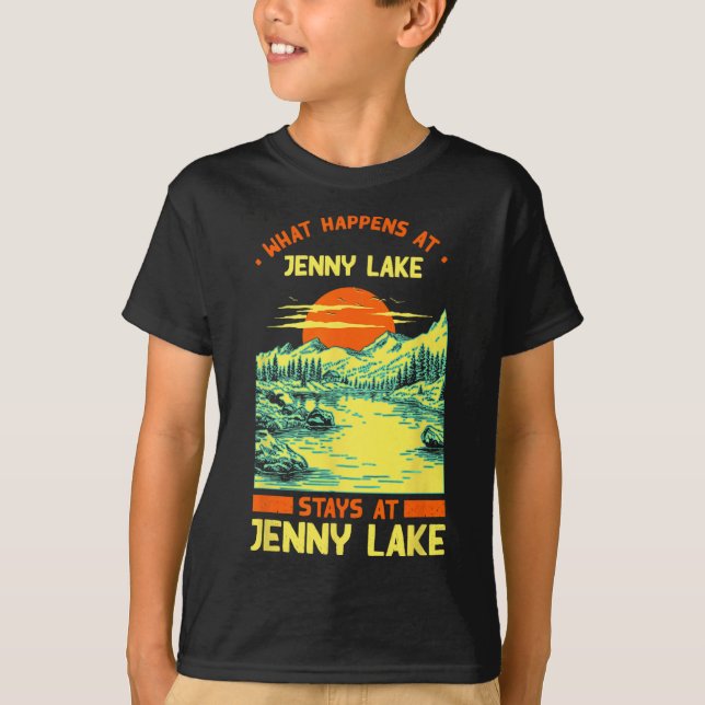 Camiseta Pesca en el lago Camping Vacaciones Jenny Lake (Anverso)