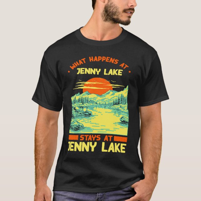 Camiseta Pesca en el lago Camping Vacaciones Jenny Lake (Anverso)