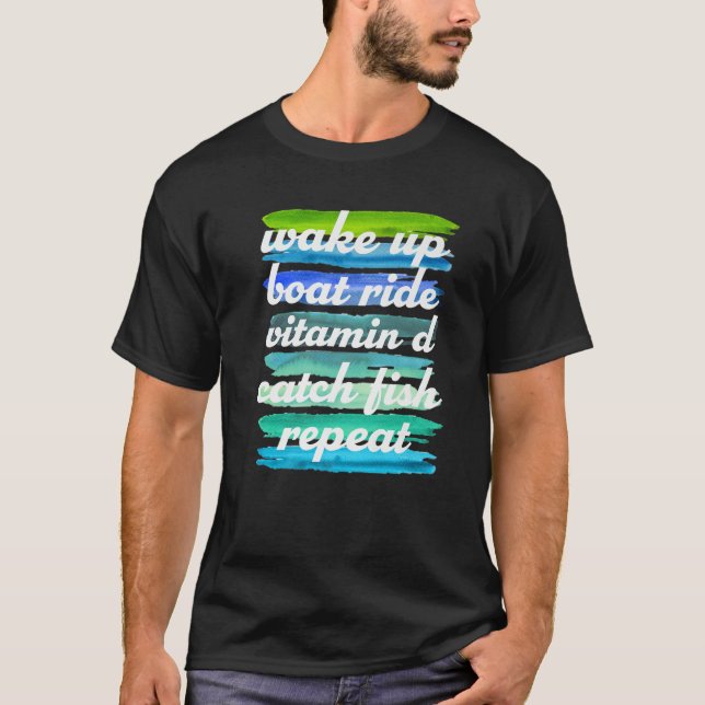 Camiseta Pesca en el lago de barco Sunrise Suntan Suntan Su (Anverso)