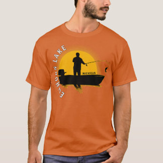 Camiseta Pesca en el lago Elkhorn Michigan Sunrise