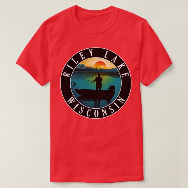 Camiseta Pesca en el lago Riley Wisconsin (Diseño del anverso)