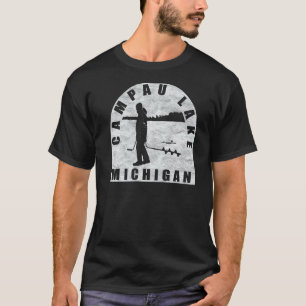 Camiseta Pesca en hielo en el lago Campau Michigan