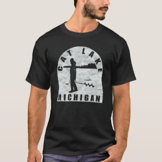Camiseta Pesca en hielo en lago Cat Michigan