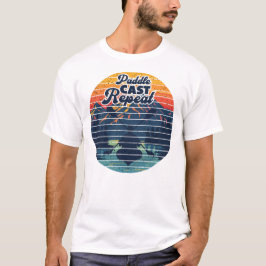 Camiseta Pesca en kayak Paddle Retro Atardecer