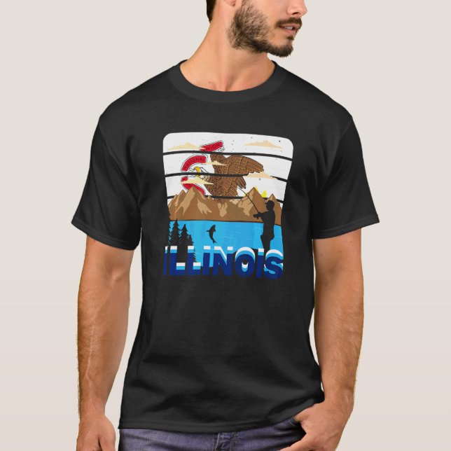 Camiseta Pesca en lagos de Illinois (Anverso)