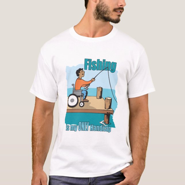 Camiseta Pesca en silla de ruedas de Handicap (Anverso)