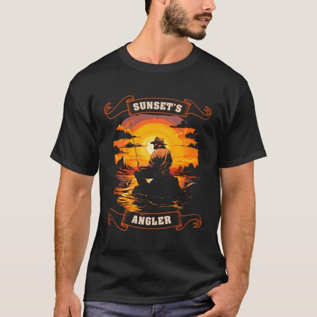 Camiseta Pesca En Sunset Lake Fisherman Angler (Anverso)
