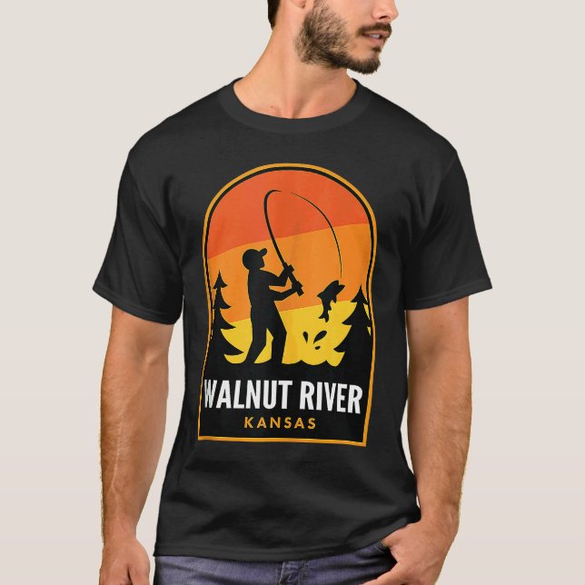 Camiseta Pesca en Walnut River Kansas (Anverso)