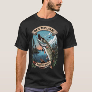 Camiseta Pesca escandinava u2013 Lucio nórdico Nudo vikingo