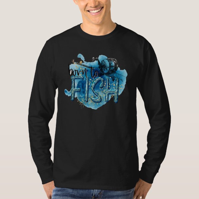 Camiseta Pesca Graciosa Nacida Para El Pescador De Bass (Anverso)