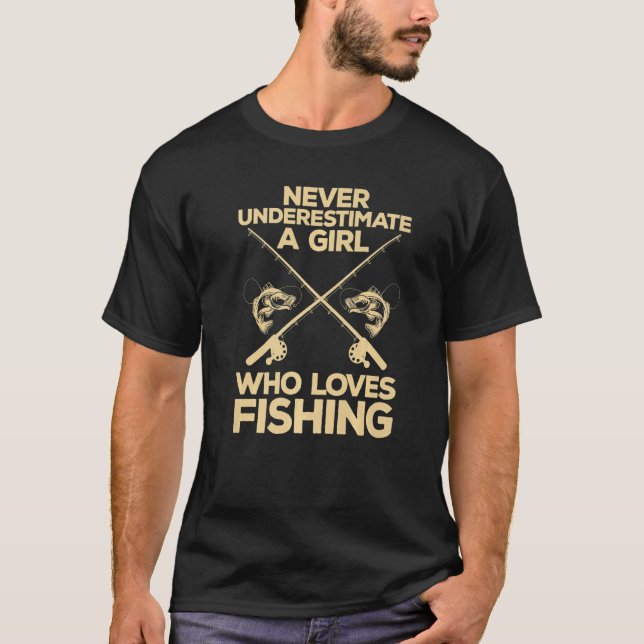 Camiseta Pesca Guay Para Mujeres Chicas Pescador Fish Lure  (Anverso)