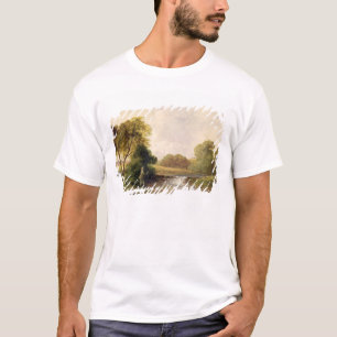 Camiseta Pesca: Jugando un pescado (aceite en lona)