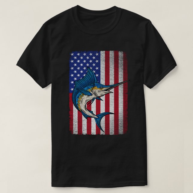 Camiseta Pesca Marlin pez espada Pescado Estados Unidos Ban (Diseño del anverso)