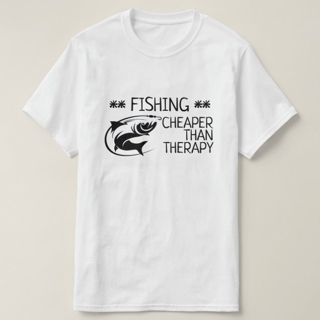 Camiseta "PESCA: más barata que la terapia" (Diseño del anverso)