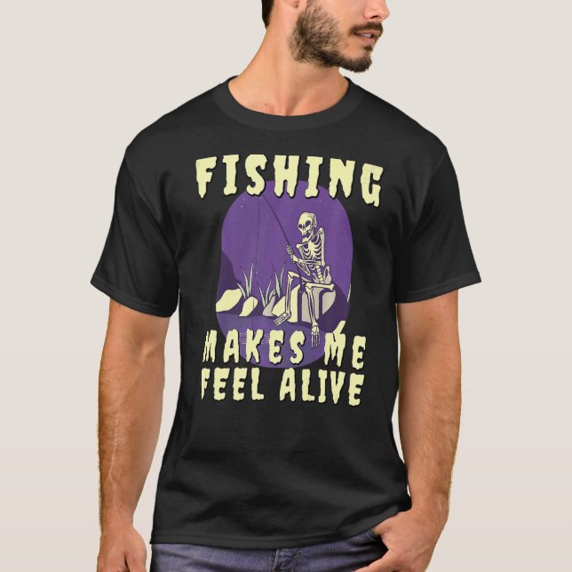 Camiseta Pesca Me hace sentir viva Skeleton con Pesca (Anverso)