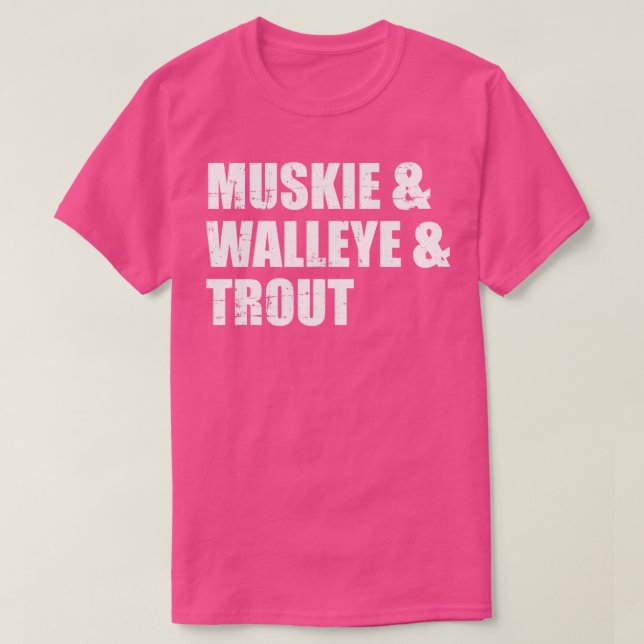Camiseta Pesca Muskie Walleye y Trout (Diseño del anverso)
