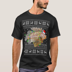 Camiseta Pesca navideña iluminando Santa Ugly
