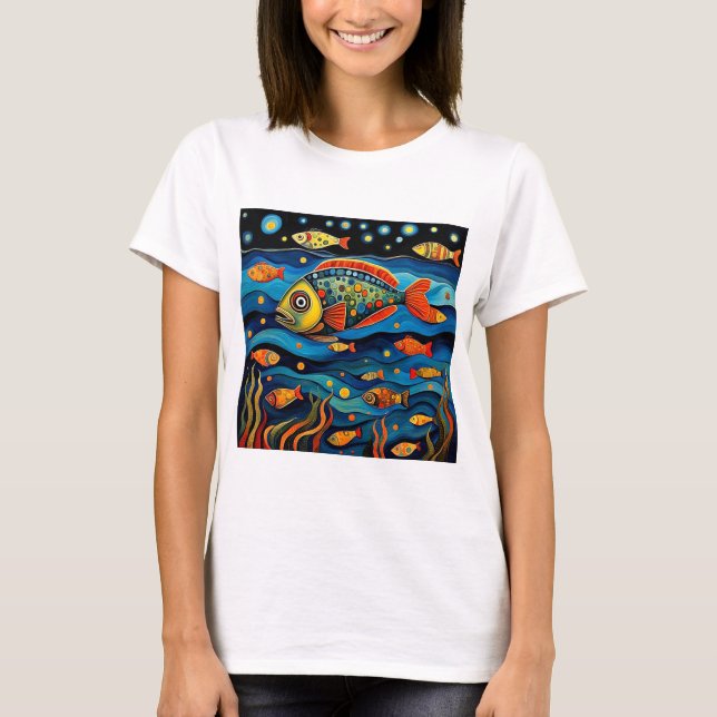 Camiseta Pesca nocturna (Anverso)