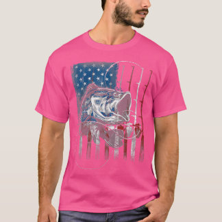 Camiseta Pesca Pesca Pesca Pescador Bandera de Estados Unid