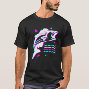 Camiseta Pesca Pesca Vaporwave Bass Pescado Estético Glit