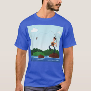 Camiseta Pesca Pescado Pescado Lago Rod Angler Pesca Cl