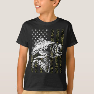 Camiseta Pesca Pullover Camouflage Bandera estadounidense F