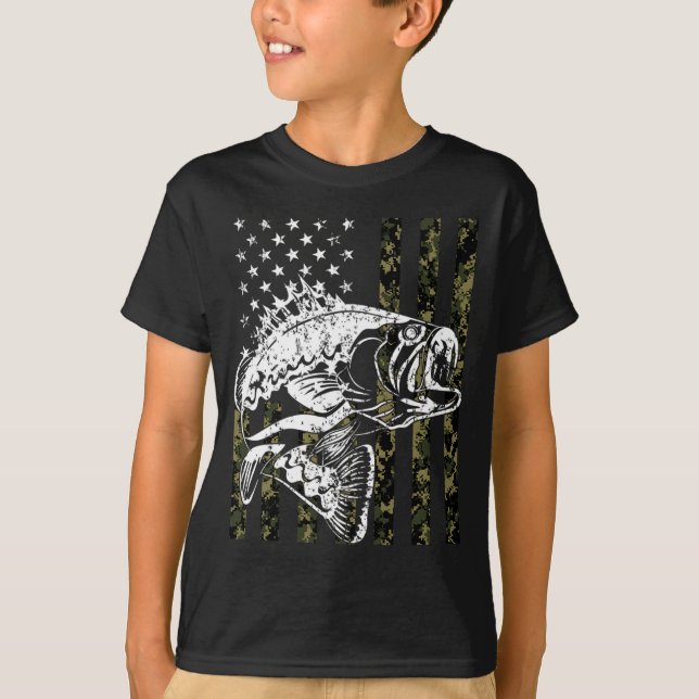Camiseta Pesca Pullover Camouflage Bandera estadounidense F (Anverso)