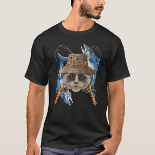 Camiseta Pesca Ragdoll Pescador al aire libre Cat Cute Fly 