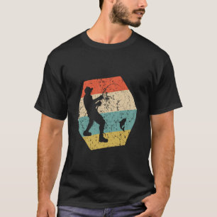 Camiseta Pesca Retro Afligido Hexágono Pescador Atrapando