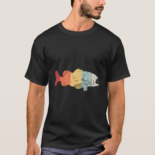 Camiseta Pesca Retro Bass Pescado de agua dulce (Anverso)