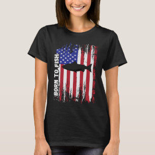 Camiseta Pesca Retro Nacida En Pescados Hombres Mujeres Sal