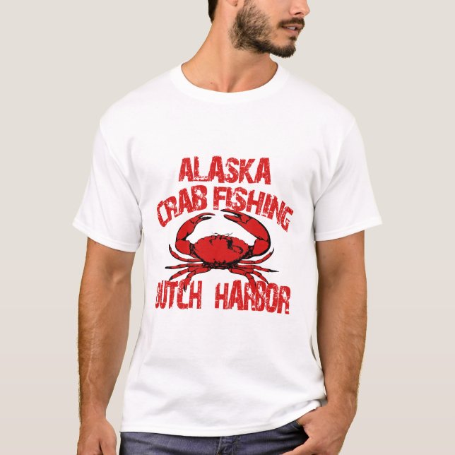 Camiseta Pesca roja del cangrejo de Alaska del puerto (Anverso)