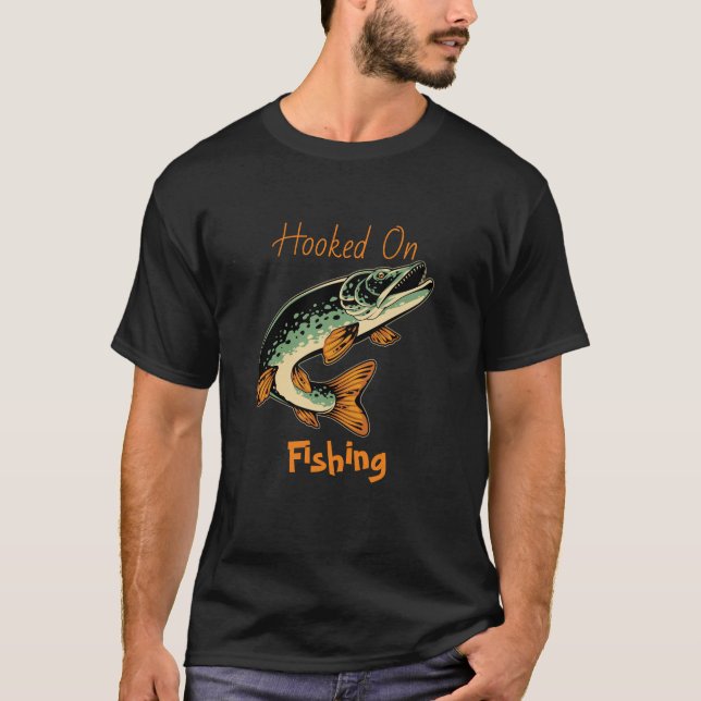 Camiseta Pesca simple al aire libre naranja Personalizar (Anverso)