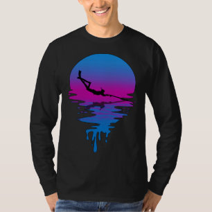 Camiseta Pesca submarina vintage retro atardecer
