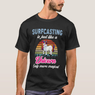 Camiseta Pesca Surfcasting Retro Unicornio Puesta de sol Vi