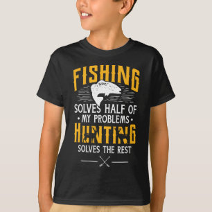 Camiseta Pesca Y Caza Resuelven Mis Problemas - Regalo Grac