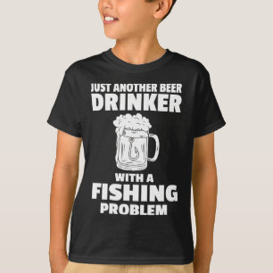 Camiseta Pesca Y Cerveza Graciosa Bebiendo Pescador Fiesta