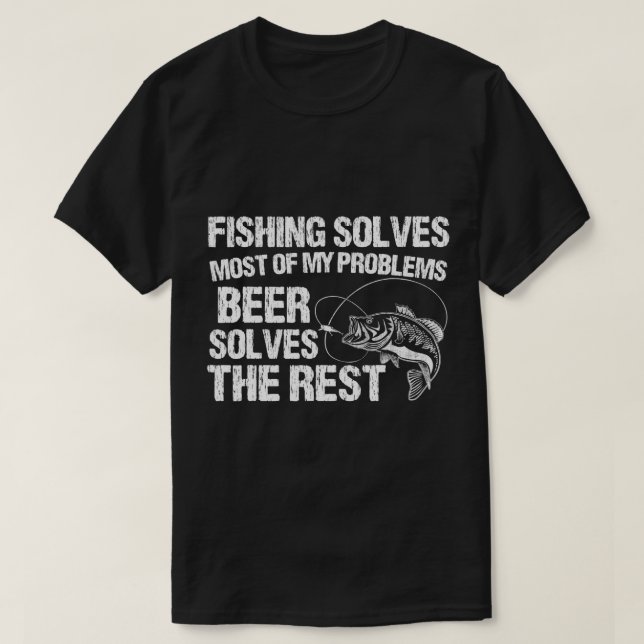 Camiseta Pesca y cerveza Graciosa regalo del Día del Padre  (Diseño del anverso)