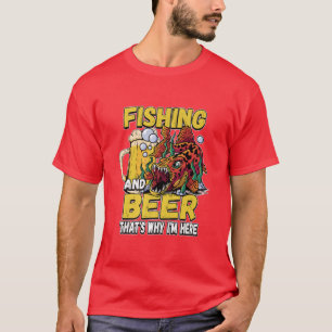 Camiseta Pesca Y Cerveza Por Eso Estoy Aquí El Pescador Say