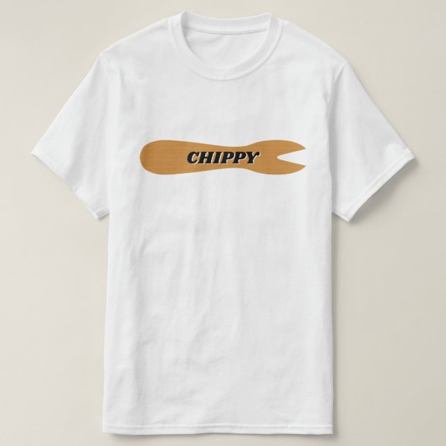 Camiseta Pesca y chile Tienda Horquilla de madera (Diseño del anverso)