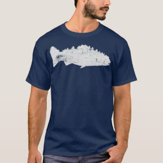 Camiseta Pesca y pesca forestal para los hombres Pescado co