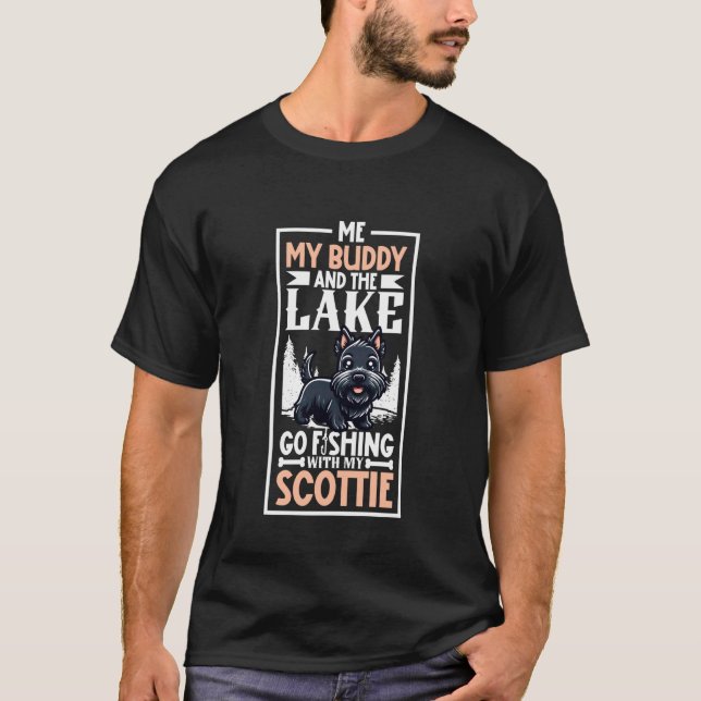 Camiseta Pesca y terrier escocés (Anverso)